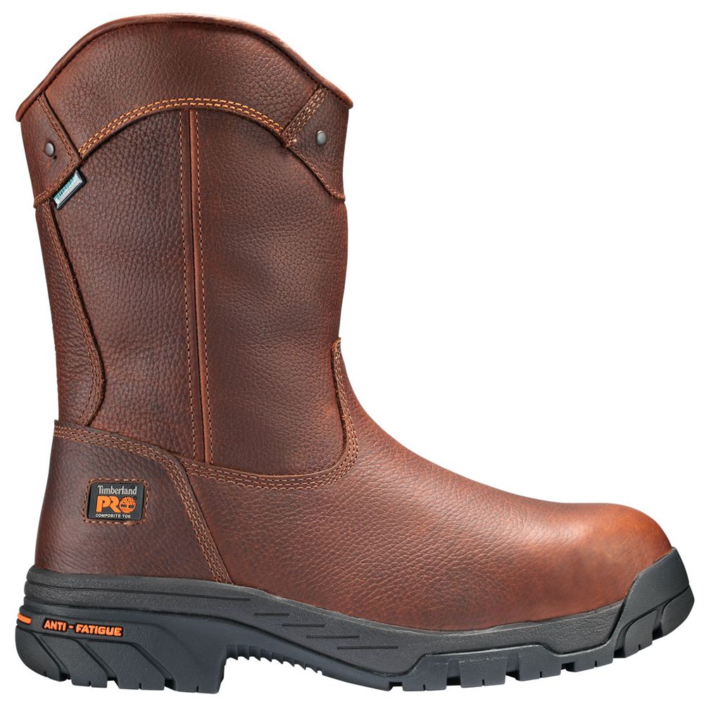 Timberland Mens Work Boots PRO® Helix Wellington Comp Toe - Brown - India ZH4025897